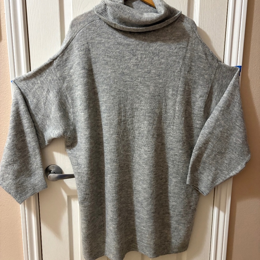 Grey oversized cowl collar sweater